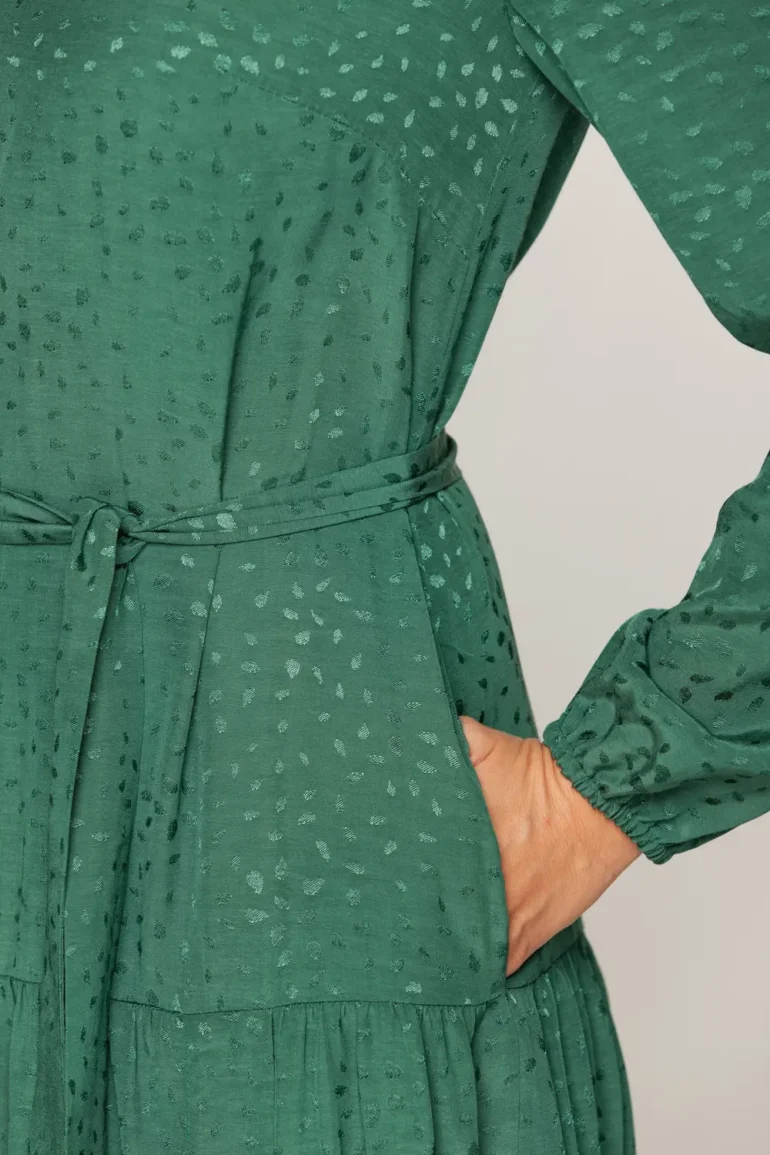 zielona sukienka z wiskozy rayon midi polska marka