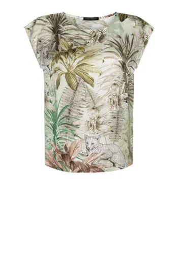 bluzka damska na lato dżungla kolorowe liście wiskoza polska marka Vito Vergelis