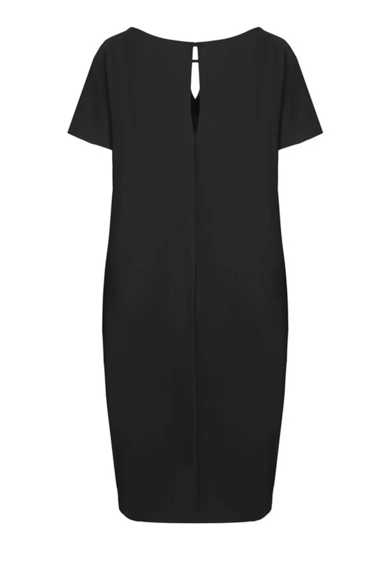 Czarna sukienka oversize z krótkim rękawkiem marki Vito Vergelis