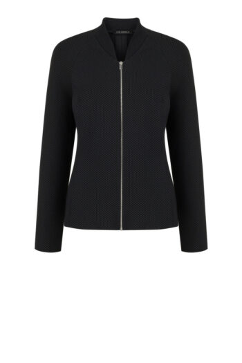 Dzianinowa bomberka czarna bluza damska rozpinana polskiej marki Vito Vergelis