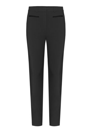 czarne elastyczne spodnie damskie z elastanem i aksamitkami polskiej marki Vito Vergelis