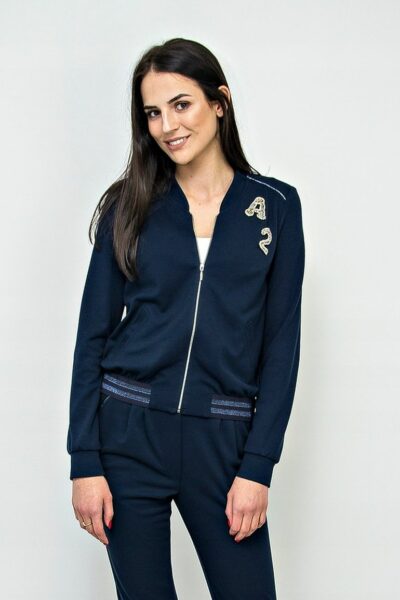 Granatowa bluza na suwak