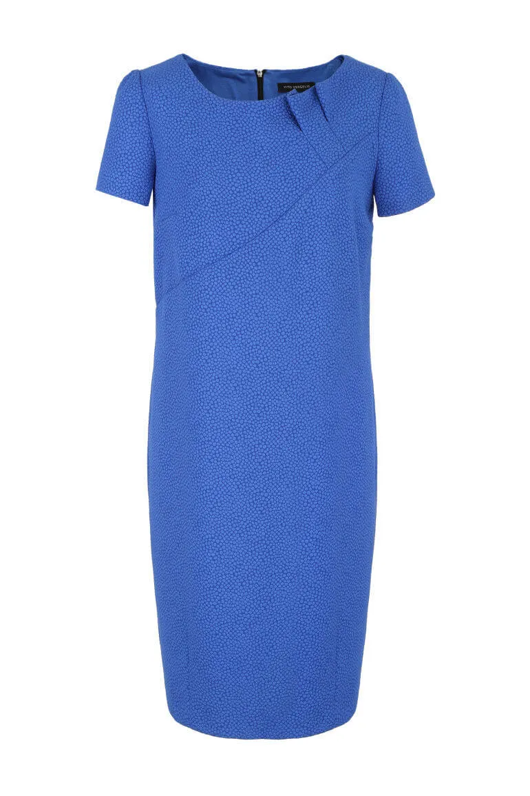 Sukienka ołówkowa z krótkim rękawkiem niebieska polska marka Vito Vergelis