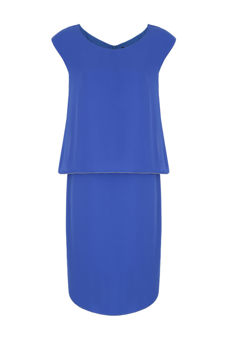 niebieska sukienka wizytowa szyfonowa kobalt polska marka Vito Vergelis