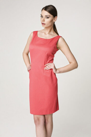 Czerwona klasyczna sukienka bez rękawka ołówkowa polska marka Vito Vergelis