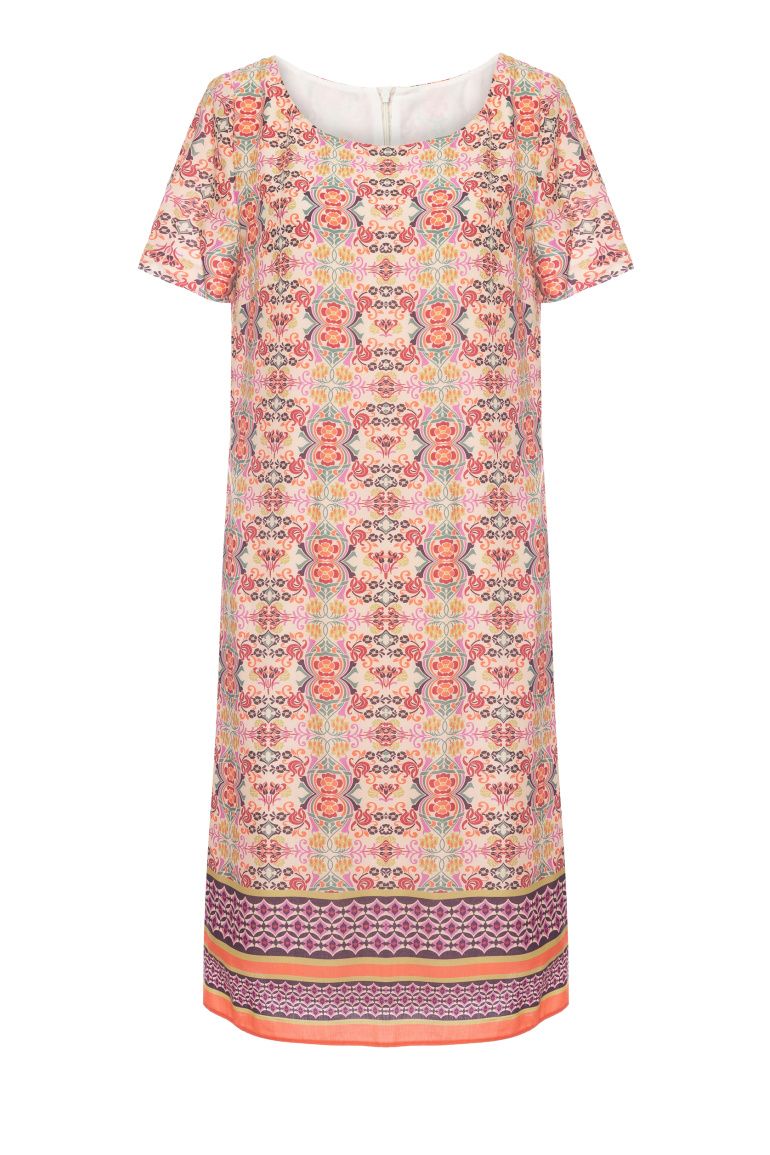 Kolorowa letnia sukienka z wiskozy w nadruk mozaiki marki Vito Vergelis