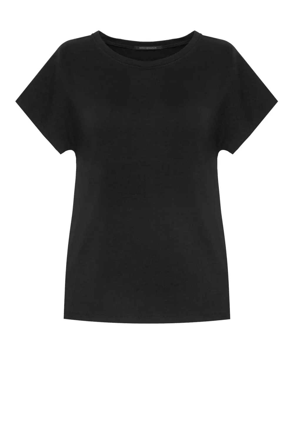 Czarna bluzka damska z krótkim rękawem z micromodalu polska marka Vito Vergelis