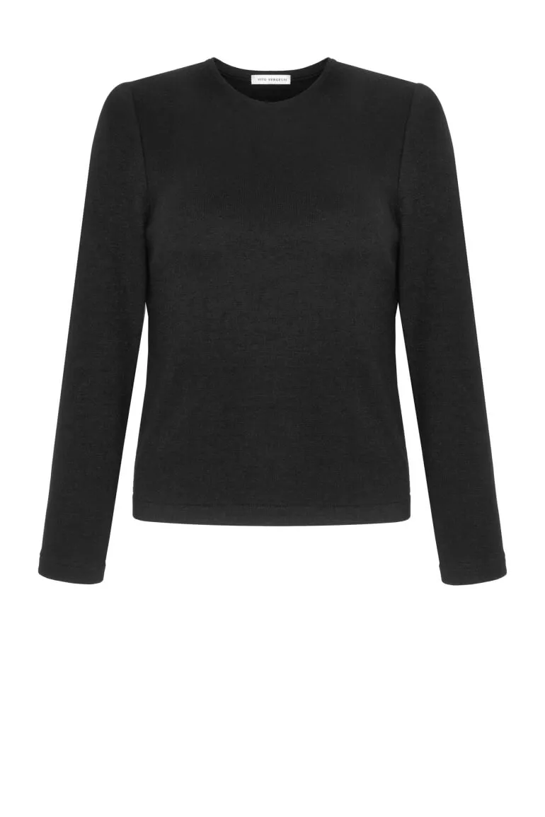 czarna bluzka sweterkowa damska z dzianiny polska marka Vito Vregelis