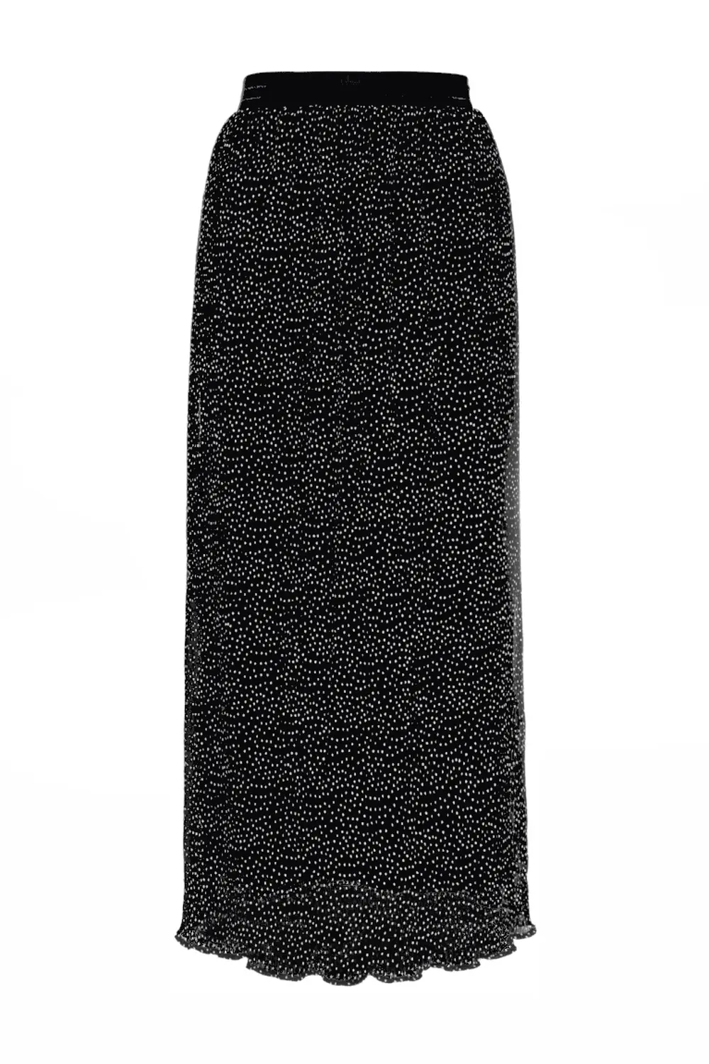 długa spódnica plisowana czarna w groszki z szyfonu polska produkcja Vito Vergelis spódnica maxi