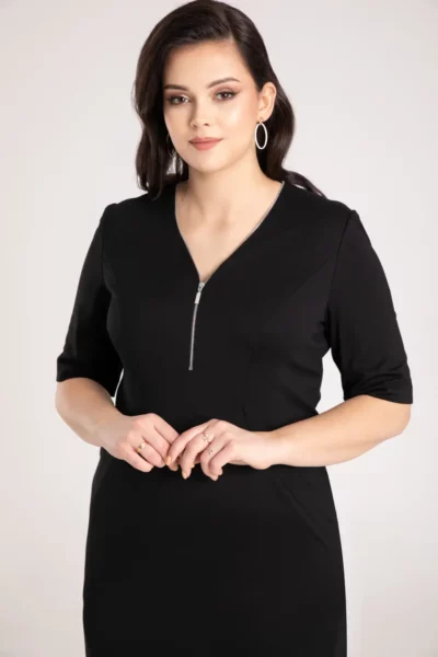 Czarna sukienka z suwakiem