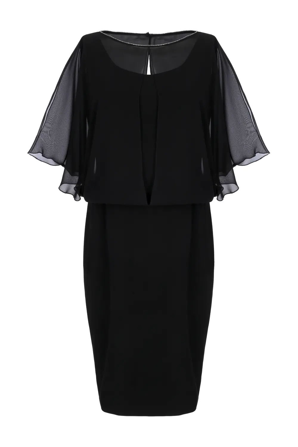 Czarna sukienka wizytowa z szyfonem polska marka Vito Vergelis