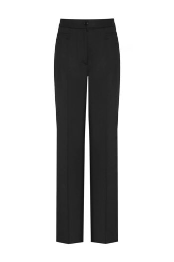 czarne spodnie damskie w kant z prostą nogawką polska marka Vito Vergelis eleganckie spodnie damskie plus size