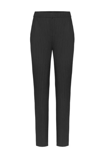 Linia biznes. Czarne spodnie damskie w prążek polskej marki Vito Vergelis