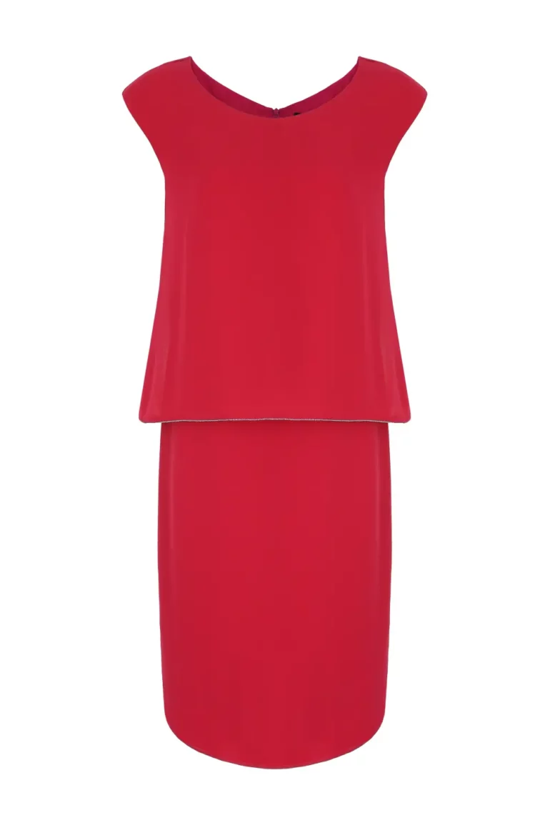 Sukienka wizytowa szyfonowa czerwona polska marka Vito Vergelis