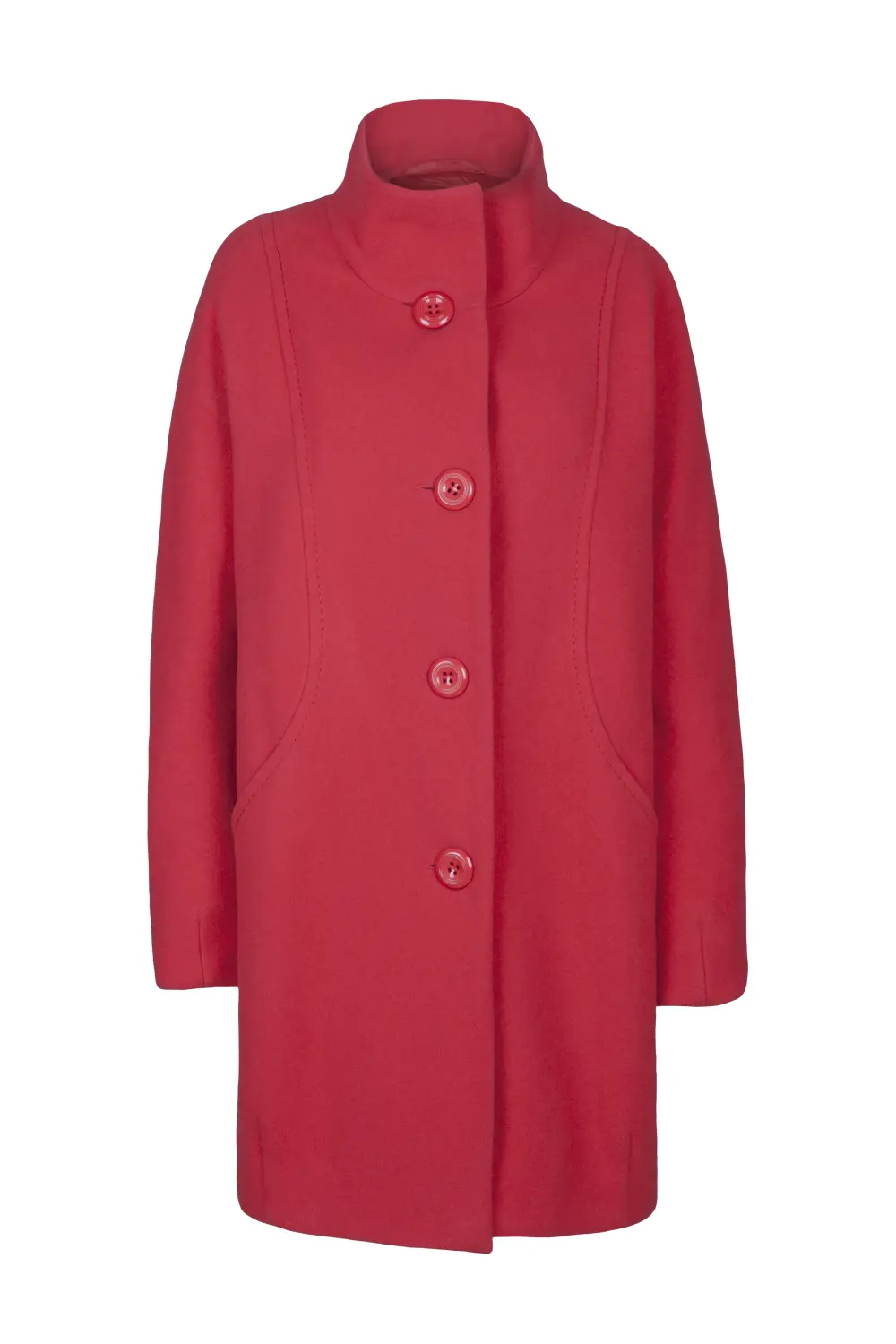 czerwona kurtka wełniana na guziki marki Vito Vergelis