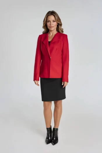 żakiet z wełny dziewiczej gotowanej kolor czerwony Vito Vergelis