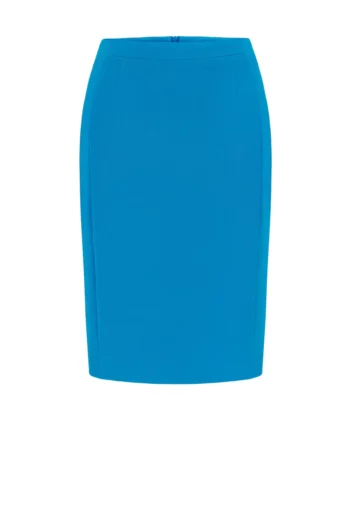 Niebieska spódnica ołówkowa błękitna spódnica do pracy polska marka Vito Vergelis