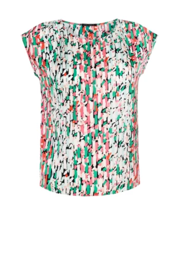 Prosta bluzka damska w kolorowy nadruk polska marka Vito Vergelis