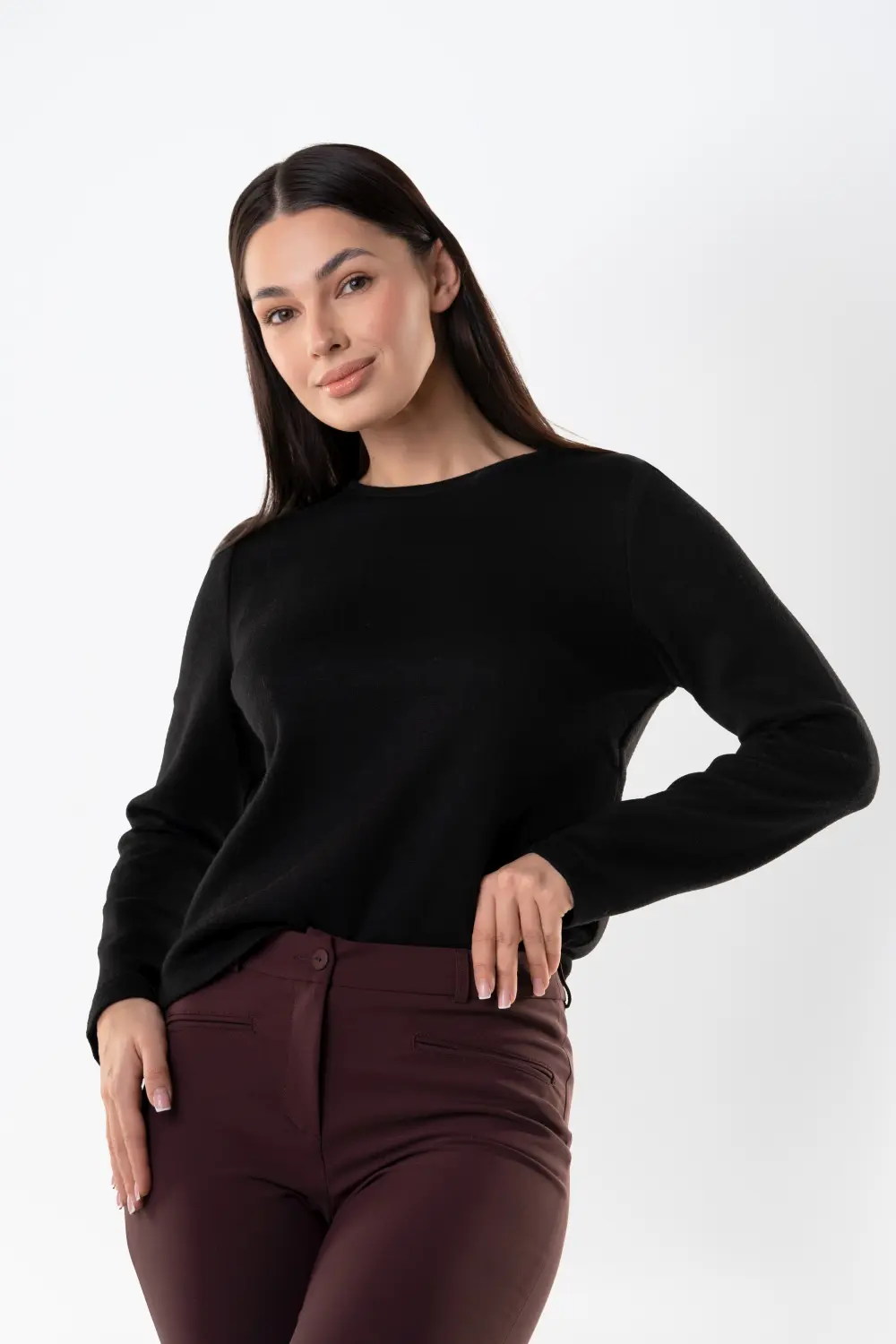 spodnie damskie burgund klasyczne z elastanem Vito Vergelis 4501 (1) spodnie damskie burgund bordo polska marka Vito Vergelis