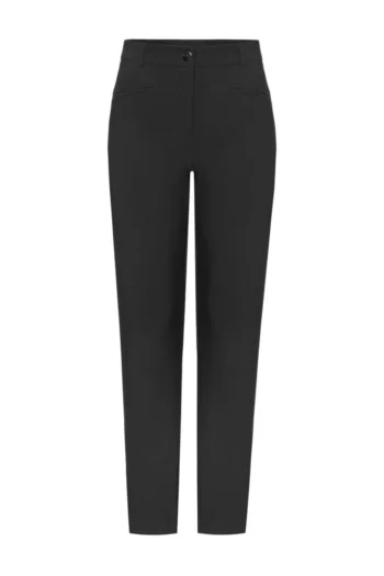 Czarne spodnie damskie eleganckie z elastanem. Materiałowe spodnie do pracy duże rozmiary polska marka Vito Vergelis