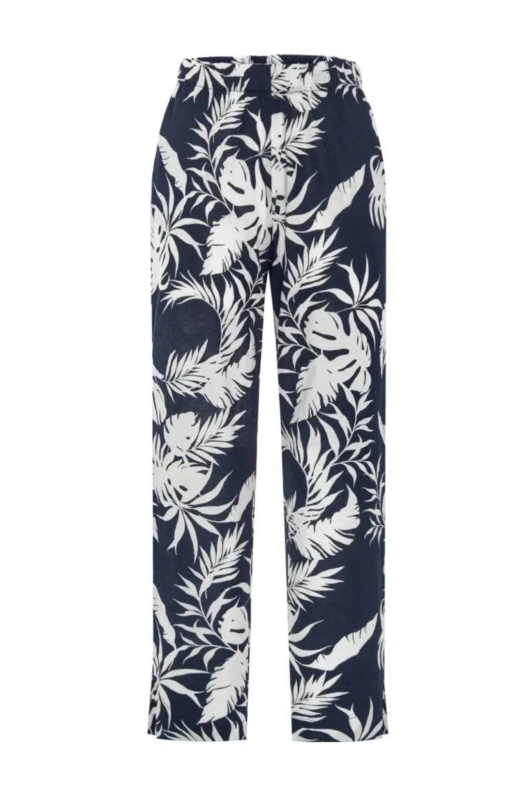 dzianinowe spodnie na gumce w kwiaty spodnie damskie z rayonu polska marka Vito Vergelis
