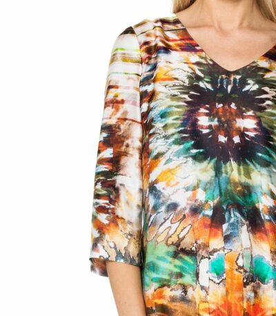 Sukienka z jedwabiu z wiskozą batik