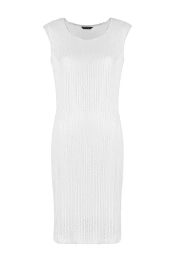 Sukienka ze srebrnej siateczki biała z połyskiem marki Vito Vergelis