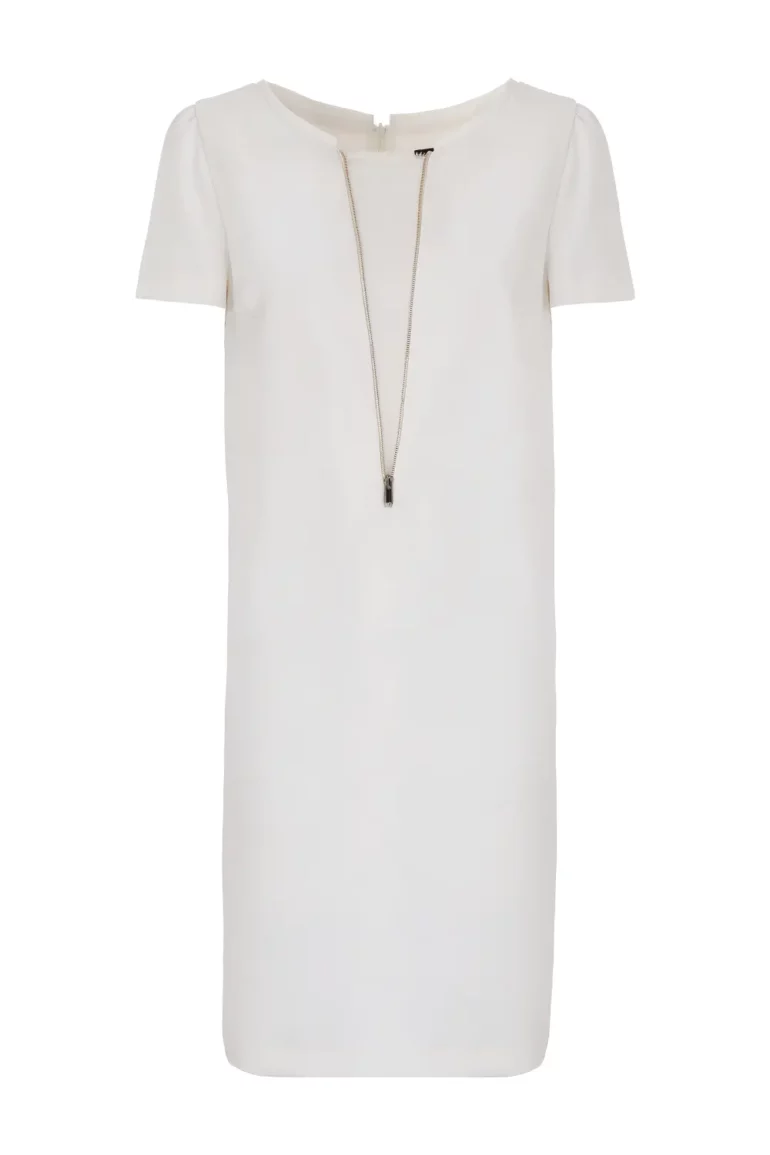 biała sukienka z ozdobną wstawką marki Vito Vergelis