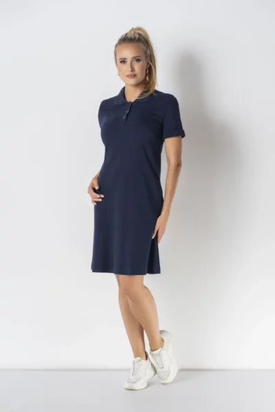Sukienka polo z bawełny organicznej granatowa