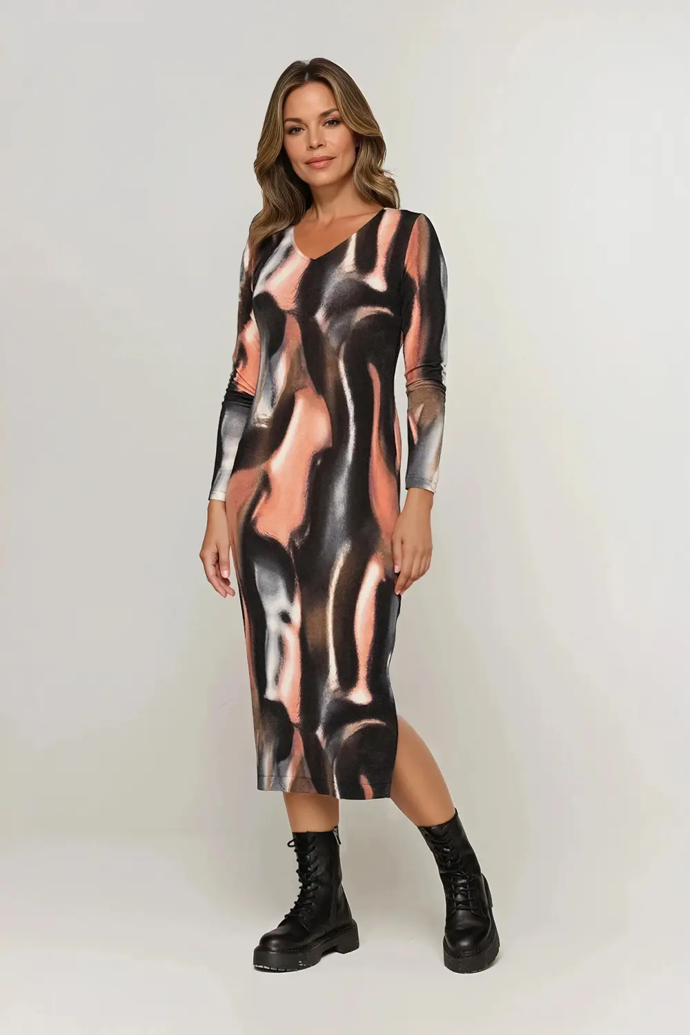 sukienka sweterkowa midi dzianinowa Vito Vergelis 1131 (2) sukienka sweterkowa midi z miękkiej dzianiny ołówkowa polska marka Vito Vergelis