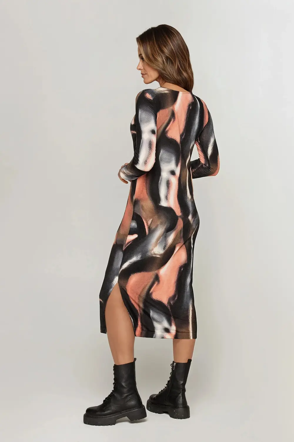 sukienka sweterkowa midi dzianinowa Vito Vergelis 1131 (4) sweterkowa sukienka midi malarska ołówkowa polska marka