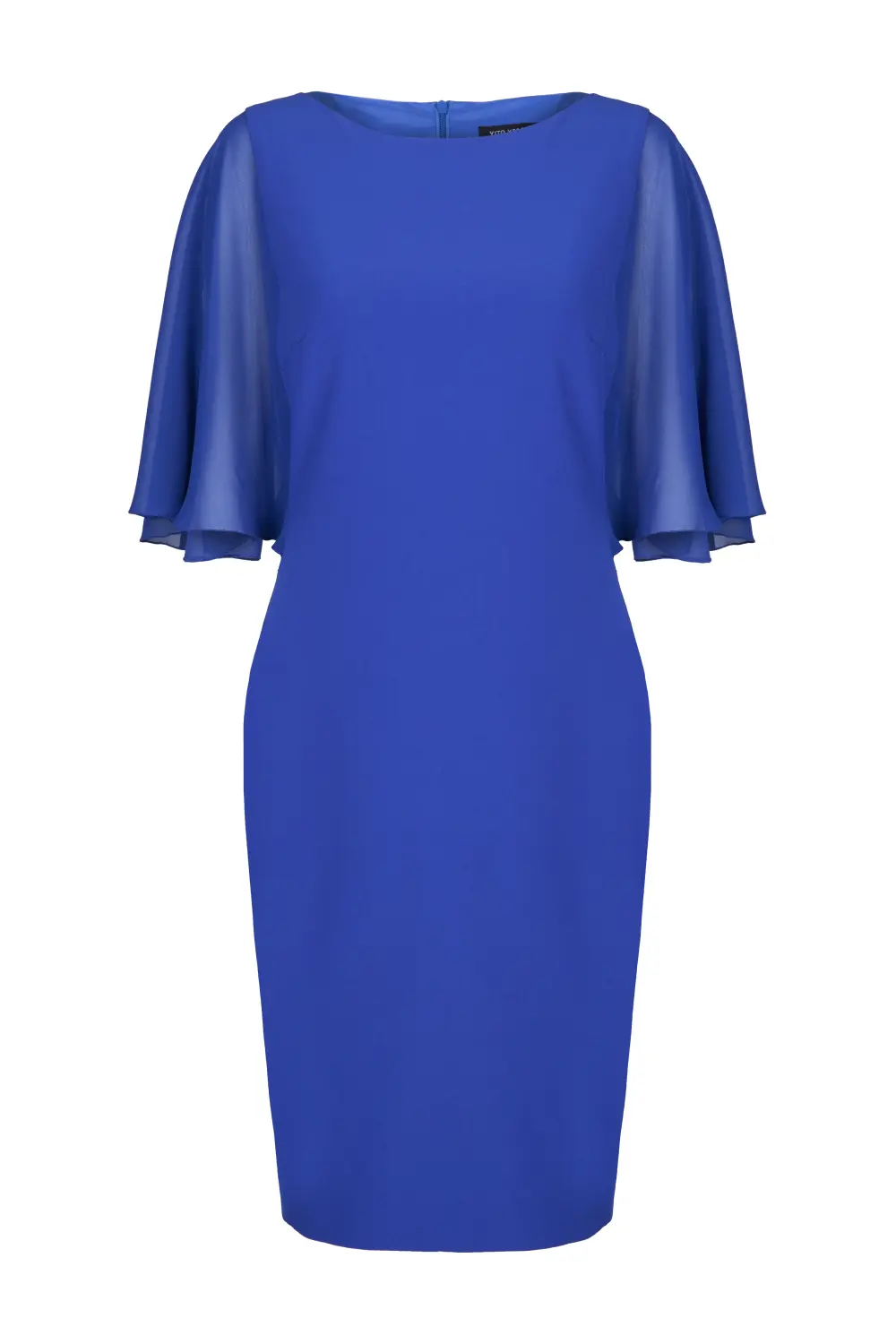 Kobaltowa sukienka z szyfonowymi rękawami Vito Vergelis