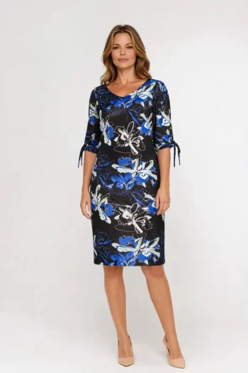 Sukienka z wiskozy w kwiaty nietaliowana polska marka Vito Vergelis rozmiary plus size