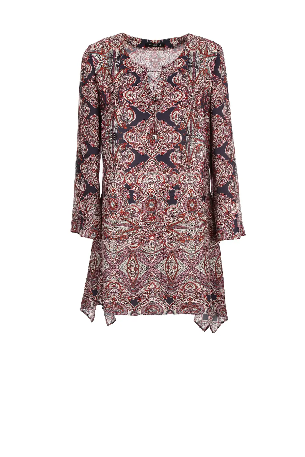 wzorzysta tunika z wiskozy i jedwabiu Vito Vergelis 6641 Tunika z orientalnym wzorem boho marki Vito Vergelis