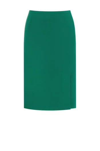 zielona spódnica ołówkowa z rozporkiem z przodu do pracy polska marka Vito Vergelis